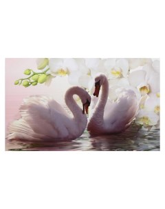 Картина на холсте Лебеди в цветах 60 100 см Topposters