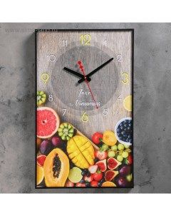Часы картина настенные Кухня Тропические фрукты 57 х 35 х 4 см Timebox