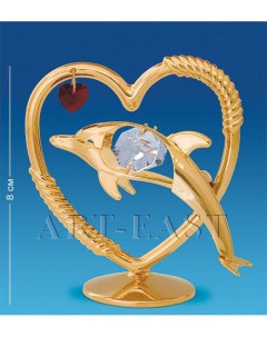 Фигурка Сердечко с дельфином с цв кр Юнион AR 3419 1 113 60211 Crystal temptations