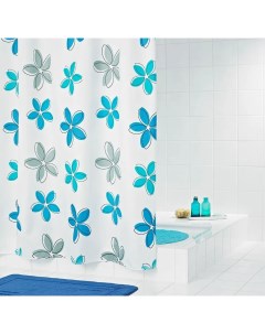 Штора для ванных комнат Fleur синий голубой 180200 Ridder