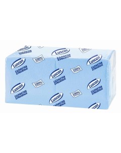 Салфетки бумажные Profi Pack 1 слойные 24х24 пастель голубые 400 штук в уп 470888 Luscan