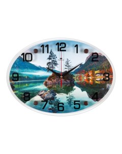 Часы настенные серия Интерьер Утес плавный ход 24 х 34 см Рубин