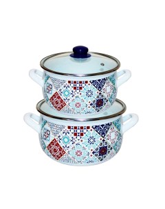 Набор эмалированных кастрюль Марокко 2 1 л 3 1 л 4 предмета посуда для индукции Interos
