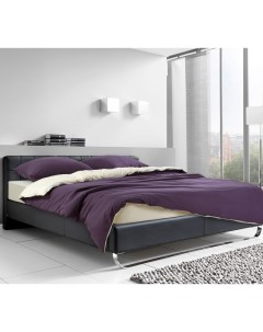 Комплект постельного белья Спелый баклажан евро хлопок фиолетовый Текс-дизайн