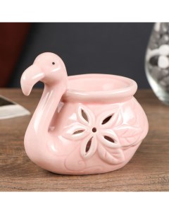 Аромалампа керамика Фламинго с цветком МИКС 9 5х12х7 см Nobrand