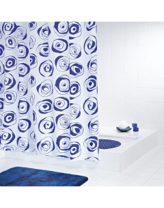 Штора для ванных комнат Andy синий голубой 180 200 Ridder