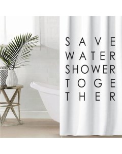 Штора для ванной Save water 145 х 180 см полиэстер 5494682 Этель