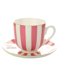 Кофейная чашка с блюдцем форма Ландыш 2 рисунок Да и Нет розовый с отводкой Императо Императорский фарфоровый завод