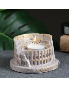 Подсвечник Колизей серый с золотом 10см Хорошие сувениры