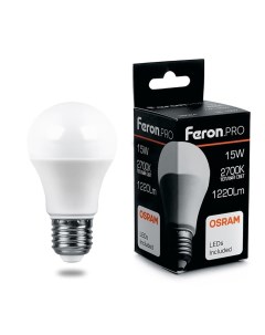 Лампа светодиодная PRO LB 1015 Шар E27 15W 2700K 38035 Feron
