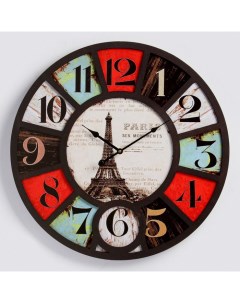 Часы настенные Лофт Эйфелева башня плавный ход d 60 см Mikhail moskvin