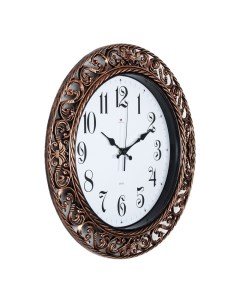 Часы круг с узором d 39 5 см корпус бронза Классика Рубин