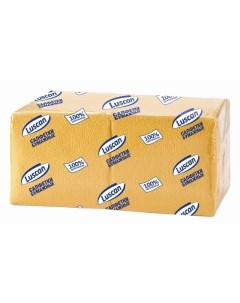 Салфетки бумажные Profi Pack 1 слойные 24x24 см желтые 400 штук в упаковке 476878 Luscan