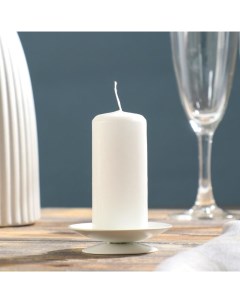 Подсвечник металл на 1 свечу Лотос 2х7 5 см белый Омский свечной