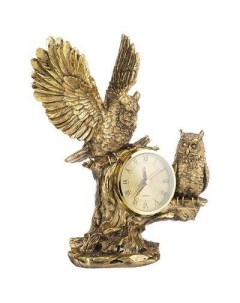 Часы Две совы 32 см цвет бронза с позолотой Lefard