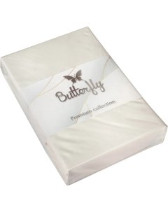 Простыня Premium collection 220x240 см сатин белая Butterfly