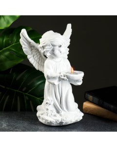 Фигура Ангел с чашей белый 19х19х33см Хорошие сувениры