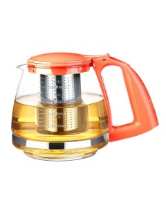 Чайник Имбирь Оранжевый Стеклянный 750Мл С Ситом Пластик Ручка Крышка Tima