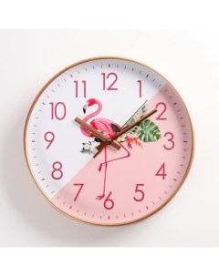 Часы настенные Интерьер Фламинго плавный ход d 30 см АА Nobrand