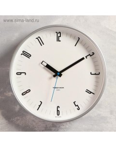 Часы настенные Классика 30 х 30 см серебристый обод Troyka