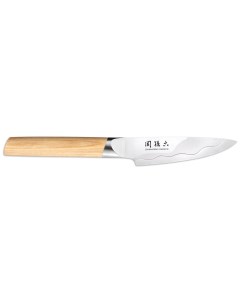 Нож овощной Магороку Композит 9 см два сорта стали ручка светлое дерево Kai