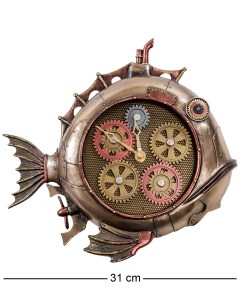 Статуэтка часы в стиле Стимпанк Рыба WS 907 Veronese
