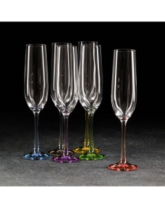Набор бокалов для шампанского Виола 190 мл 6 шт Crystal bohemia