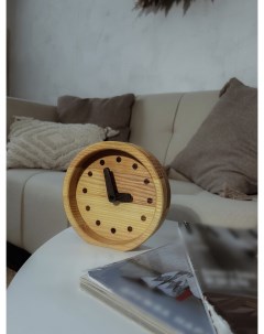 Настольные интерьерные деревянные часы AREA Овал Черный Time plato’s