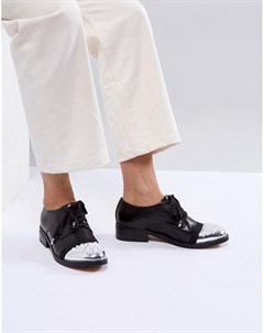 Кожаные премиум туфли на плоской подошве с отделкой CAMELLIA Asos white