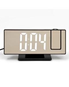 Часы настольные электронные с проекцией будильник термометр календарь USB 18 5 x 7 5 Nobrand