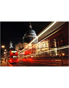 Картина на холсте с подрамником ХитАрт Ночной Лондон 60x39 см Модулка