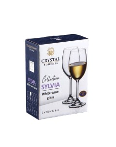 Набор бокалов для красного вина SYLVIA 250 мл 2 шт Crystalite bohemia