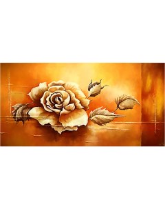 Картина на холсте с подрамником ХитАрт Чайная роза 60x30 см Модулка