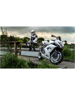 Картина на холсте с подрамником ХитАрт Мотоциклист 40x23 см Модулка