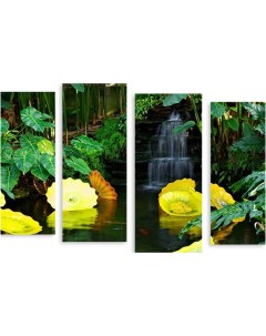 Картина модульная на холсте Водопад в цветах 170x119 см Модулка