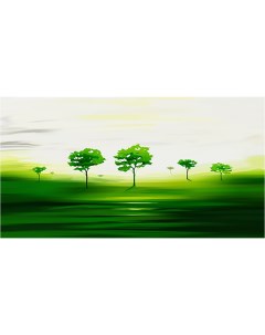 Картина на холсте с подрамником ХитАрт Зелёные деревья 80x43 см Модулка
