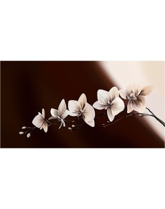Картина на холсте с подрамником ХитАрт Белая орхидея 40x21 см Модулка