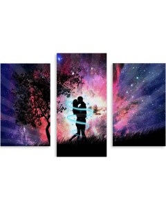 Картина модульная на холсте Любовь во Вселенной 120x81 см Модулка