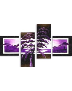 Картина модульная на холсте Фиолетовое дерево 170x110 см Модулка