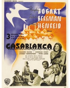 Постер к фильму Касабланка Casablanca 50x70 см Nobrand