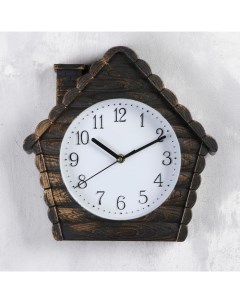 Часы настенные серия Интерьер Домик плавный ход d 18 5 см 30 х 30 см Nobrand