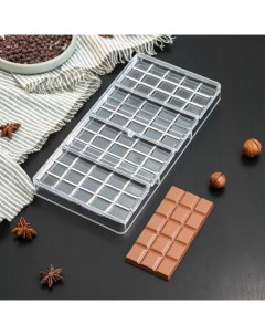 Форма для шоколада Плитка 33x16 5x3 см 60 ячеек цвет прозрачный Konfinetta