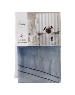 Штора для ванн 180х180 см полиэстер Мопс STSC1023 Shower curtain