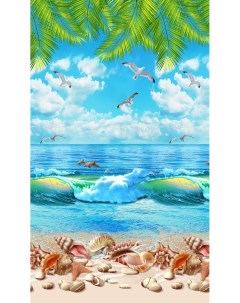 Полотенце вафельное пляжное 80x150 см Море Ивановотекстиль