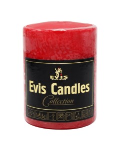 Свеча декоративная 6x8 см парафиновая красная Evis