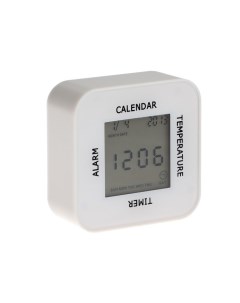 Часы будильник IR 609 термометр календарь таймер подсветка 2хАА белые Irit