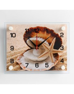 Часы настенные серия Море Ракушка 20х26 см Рубин