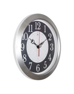 Часы круглые 38 5 см корпус серебряный Орнамент Рубин