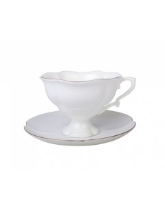 Чашка с блюдцем чайная Наташа Золотая лента 220 мл Императорский фарфоровый завод