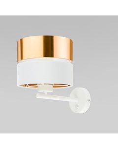 Настенный светильник Hilton 4770 Gold золотой с белым тканевый абажуром E27 Tk lighting